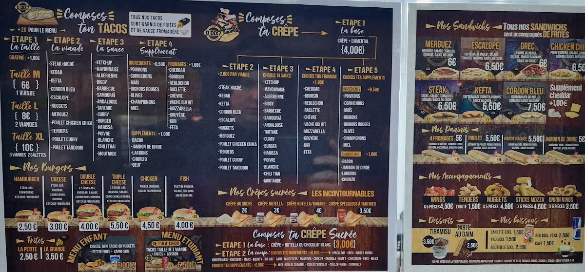 Menu O'dix7 'tacos, Sandwichs Et Burgers'-2