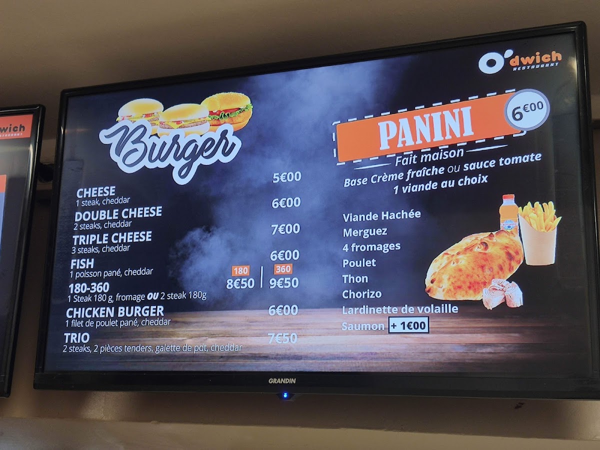 Menu O'dwich Melun 77-6