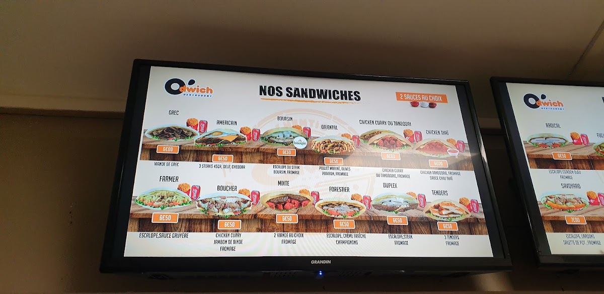 Menu O'dwich Melun 77-8