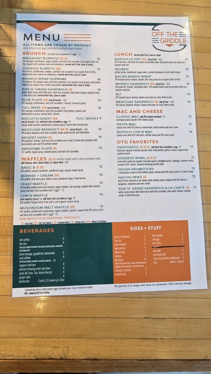 Menu Off The Griddle-1