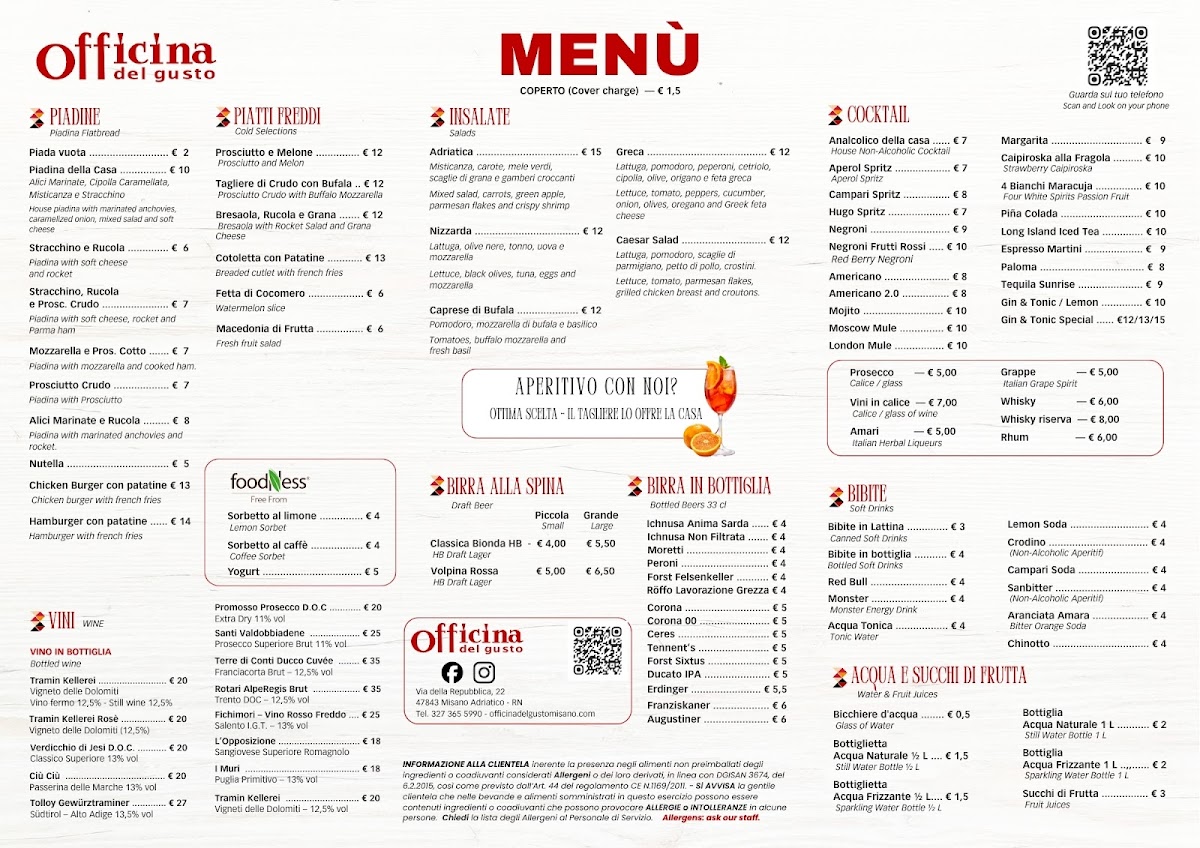 Menu Officina Del Gusto A Misano Adriatico (Rn)-1