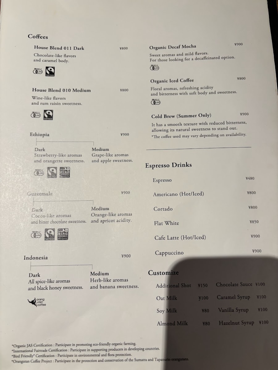 Menu Ogawa Coffee - Sakaimachi Nishiki-4
