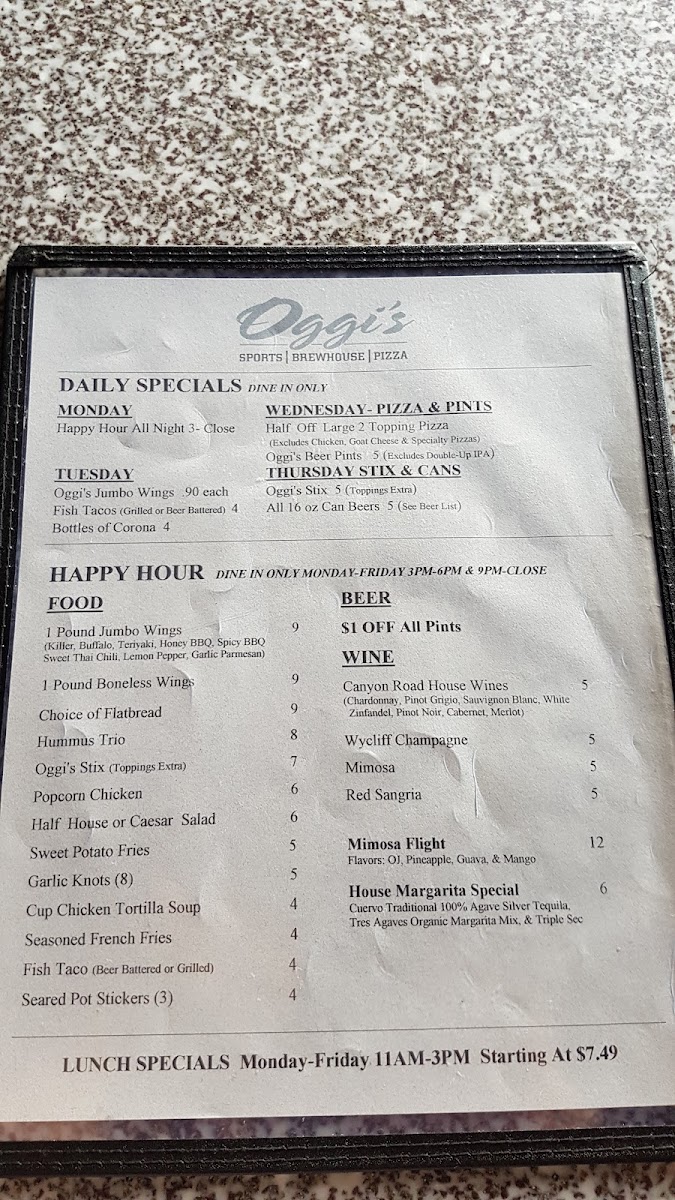 Menu Oggi's Sports | Brewhouse | Pizza-2