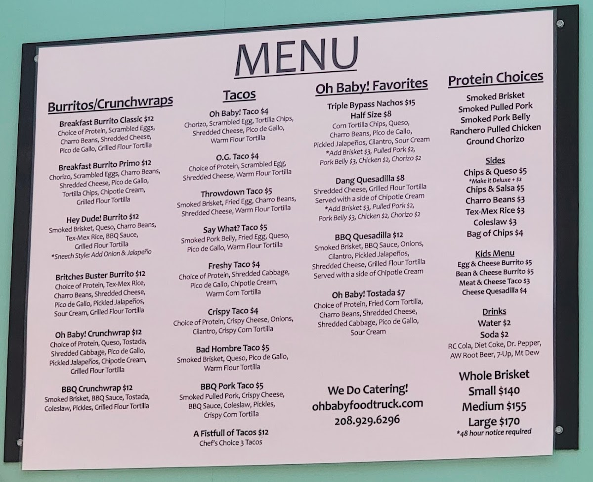 Menu Oh Baby! Tex Mex Bbq-1