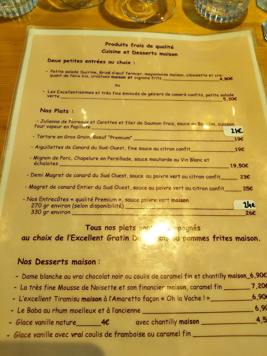 Menu Oh La Vache !-9