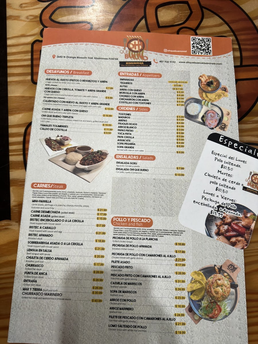 Menu Oh Que Bueno Restaurant And Bakery-1