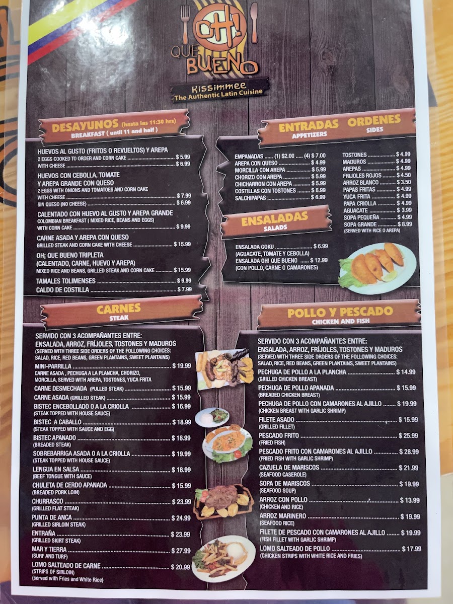 Menu Oh Que Bueno Restaurant And Bakery-2