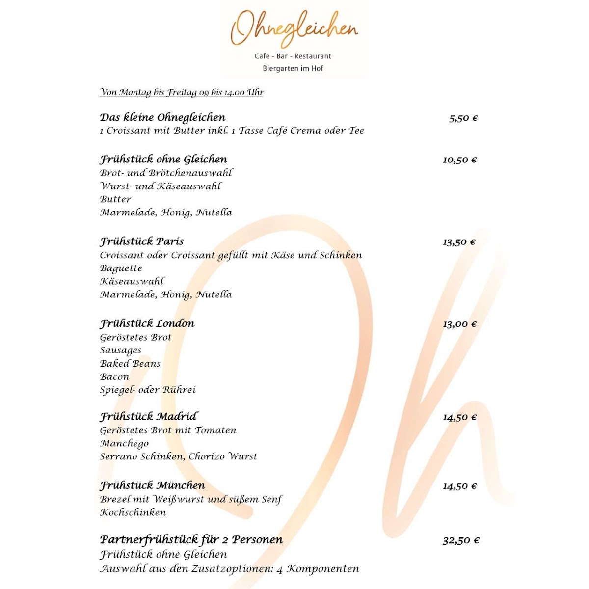 Menu Ohnegleichen Worms - Restaurant - Café - Bar-3