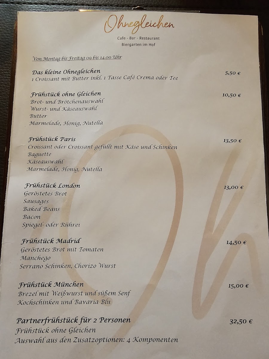 Menu Ohnegleichen Worms - Restaurant - Café - Bar-5
