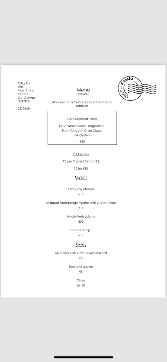 Menu Oifig An Fish-1