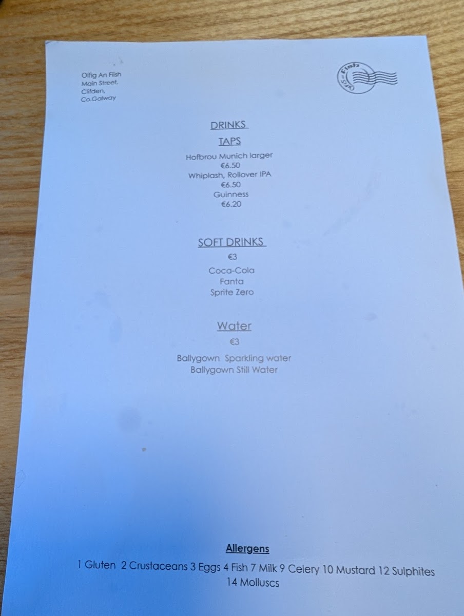 Menu Oifig An Fish-4