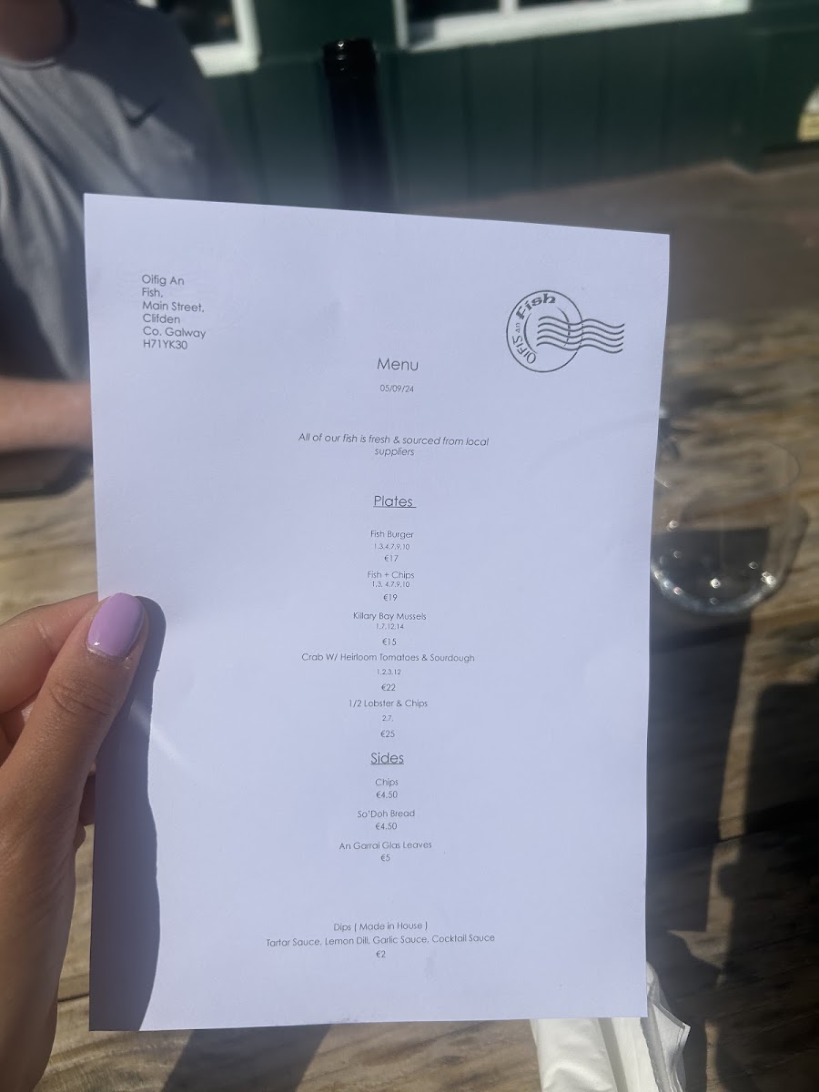 Menu Oifig An Fish-9