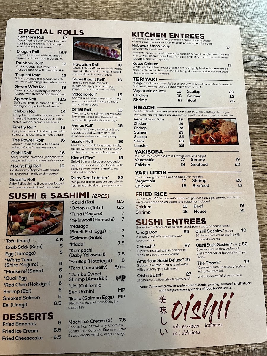 Menu Oishii Japanese Bistro-1