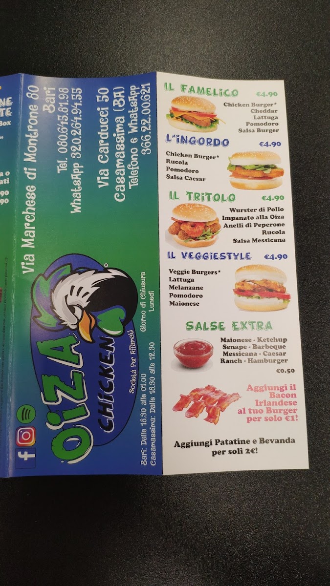 Menu Oiza Chicken - Casamassima-8
