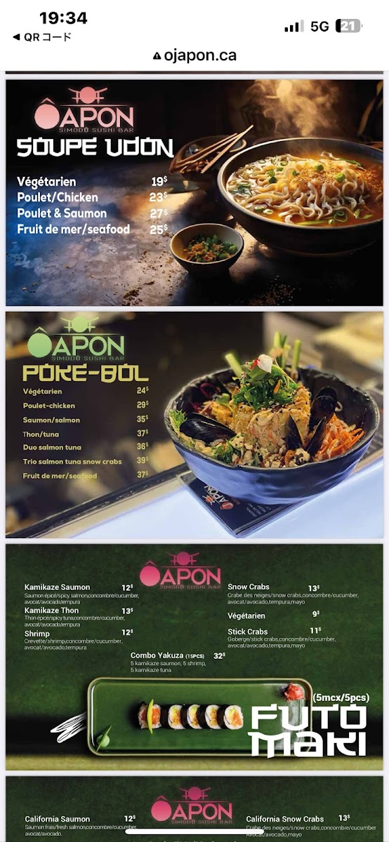 Menu Ôjapon Simodô Sushi Bar-2