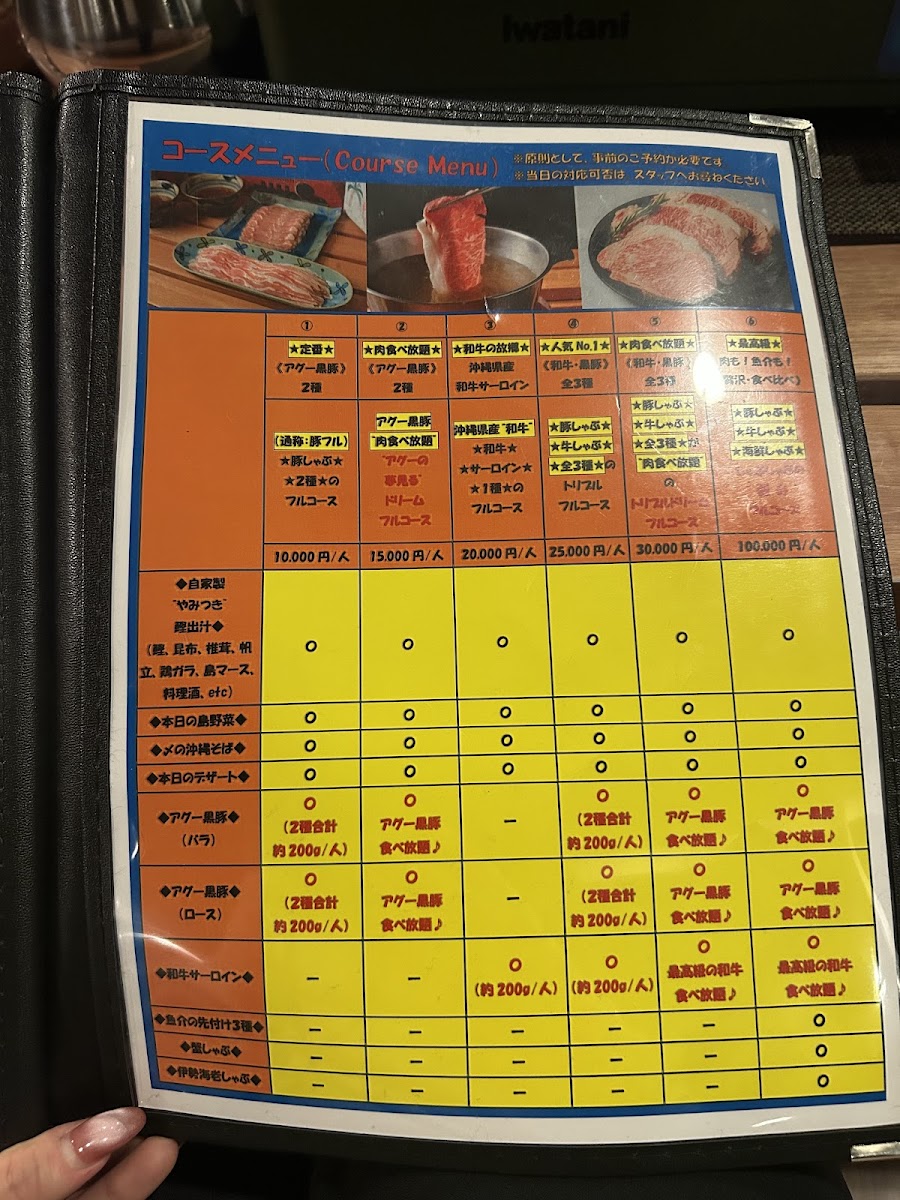 Menu Okinawa Shabu-Shabu 'oki-Shabu' Motobu Churaumi-1
