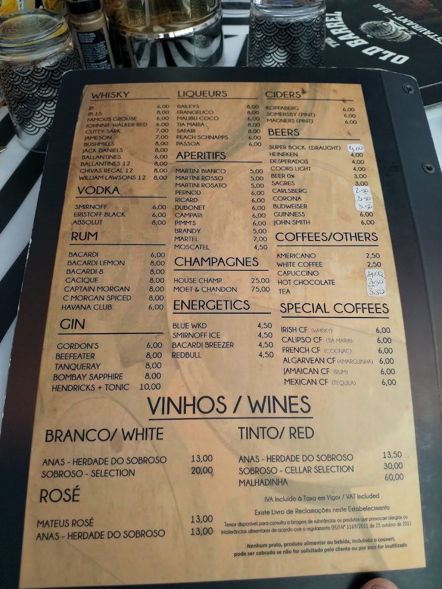 Menu Old Barrel Restaurant Bar-6