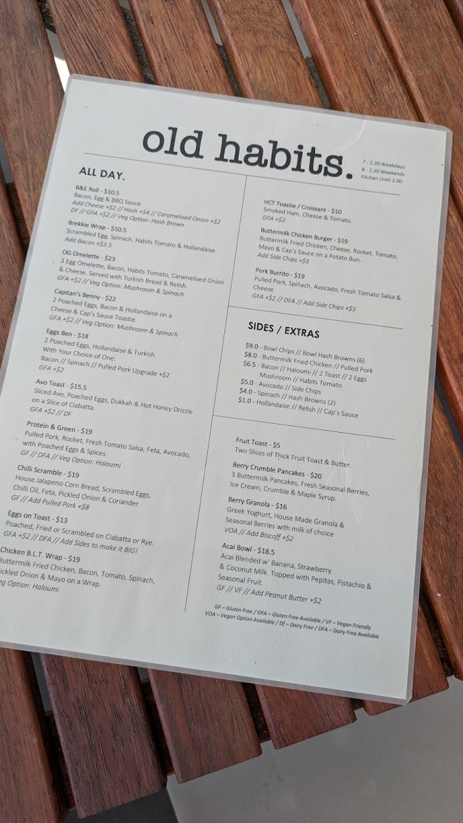 Menu Old Habits Cafe-10