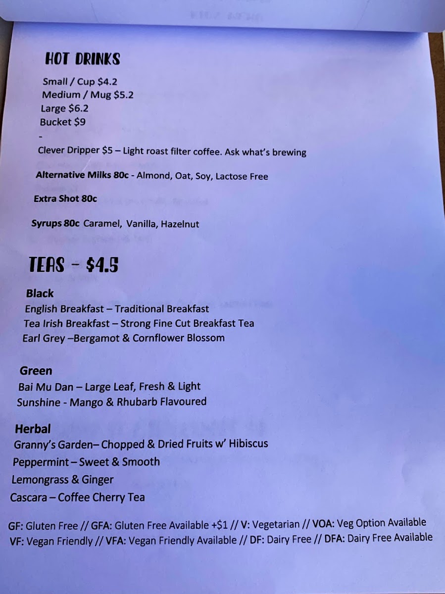 Menu Old Habits Cafe-9