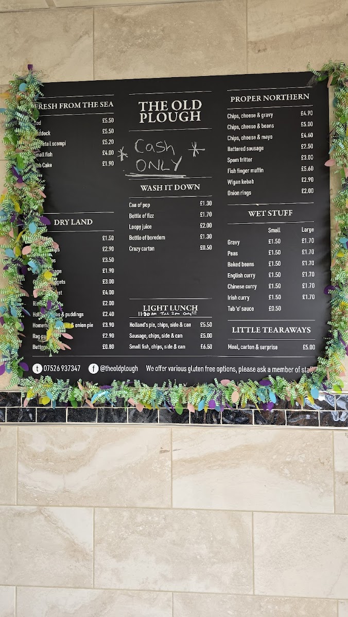 Menu Old Plough Chippy-2