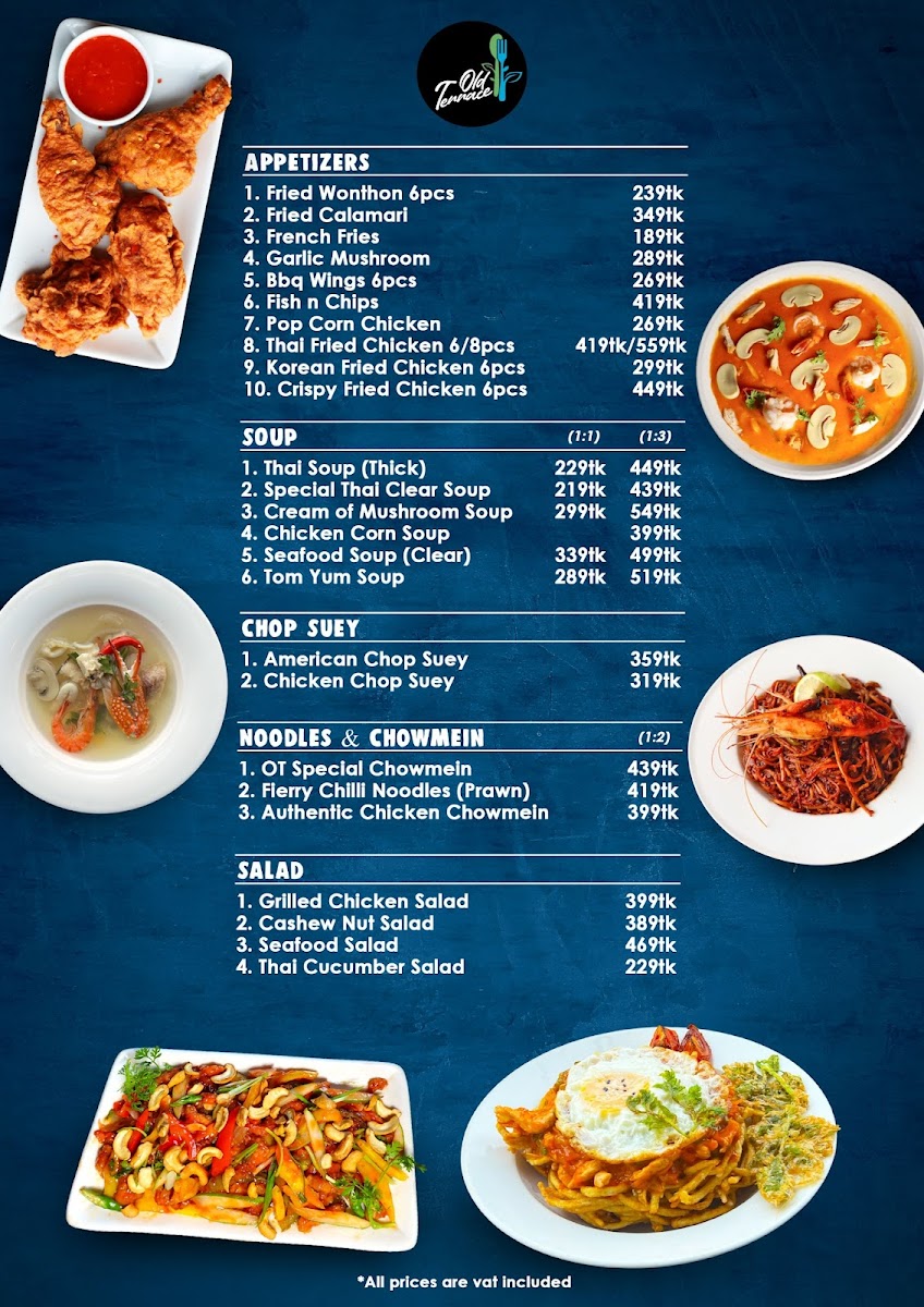 Menu Old Terrace Dhanmondi-1