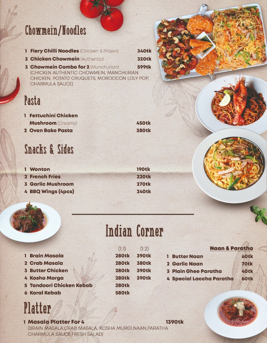 Menu Old Terrace Dhanmondi-9