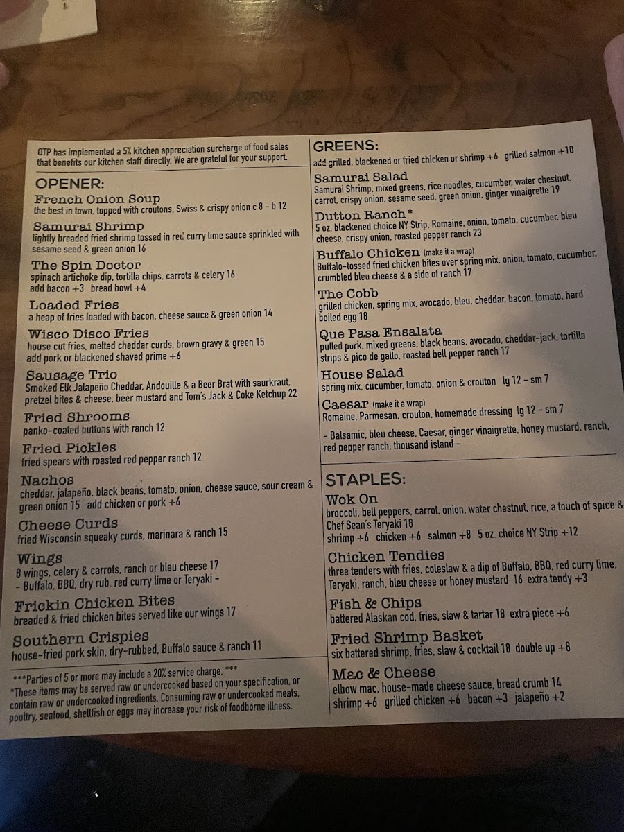 Menu Old Town Pub & Restaurant-9