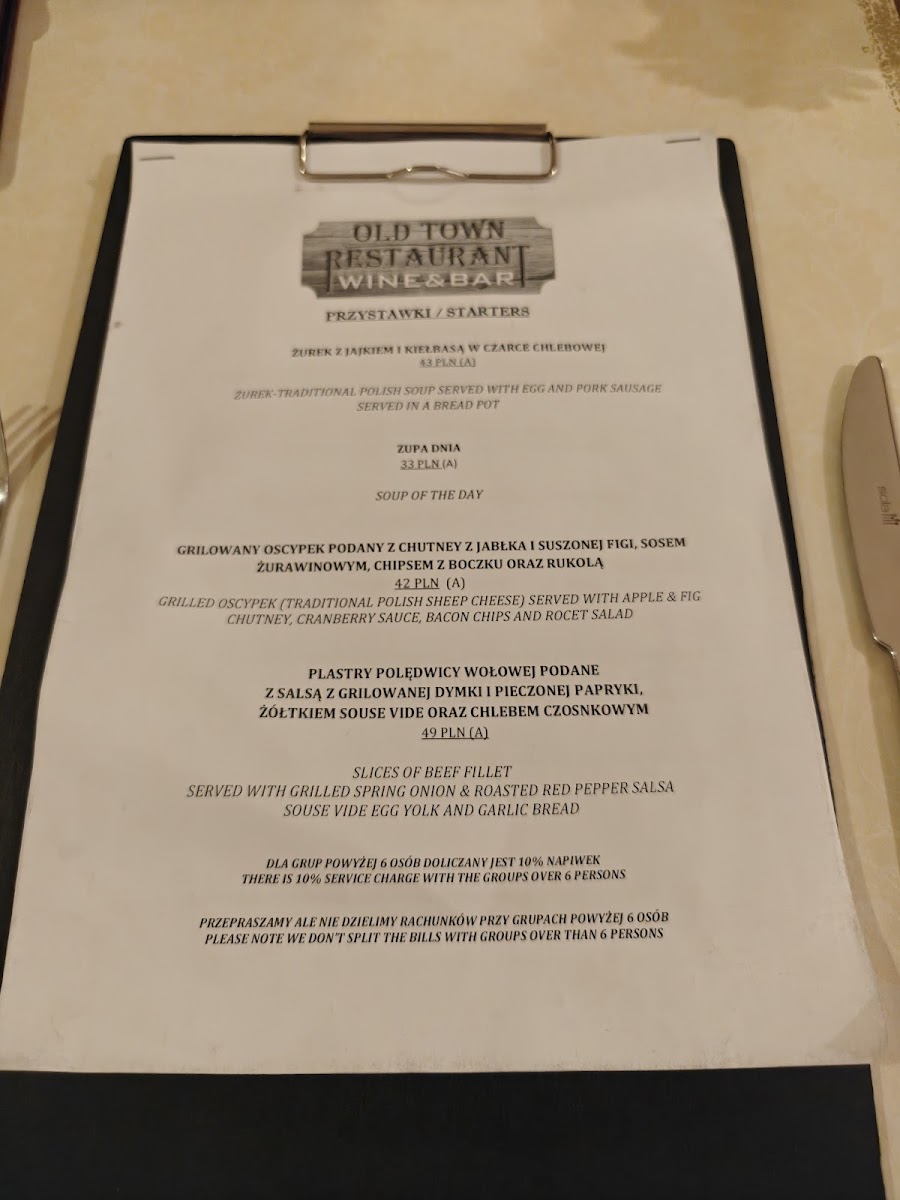 Menu Old Town Restaurant And Wine Bar-6