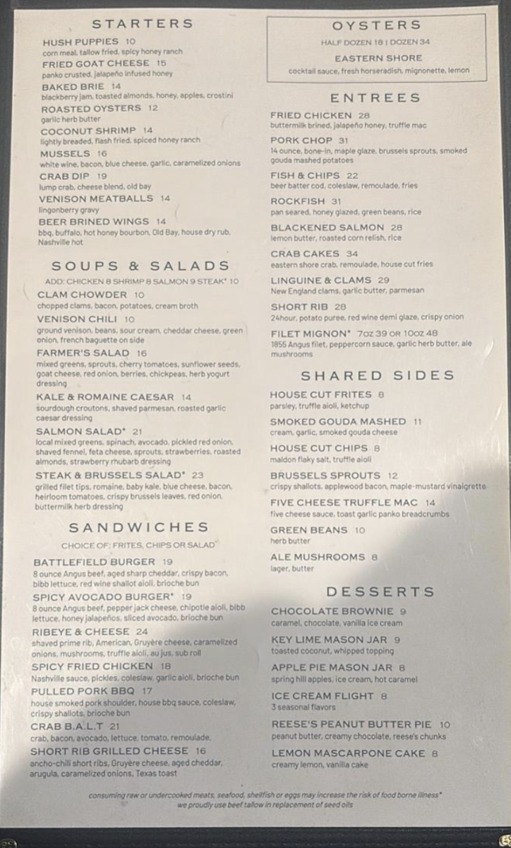 Menu Olde Dominion Tavern-1