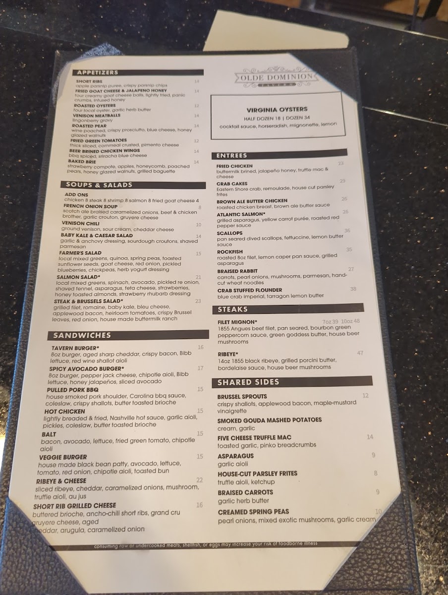 Menu Olde Dominion Tavern-6