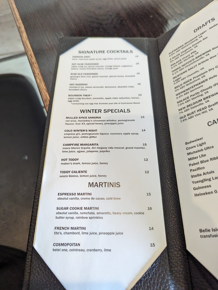 Menu Olde Dominion Tavern-7