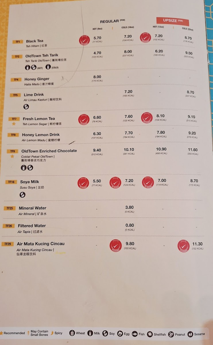 Menu Oldtown White Coffee @ Nu Sentral-2