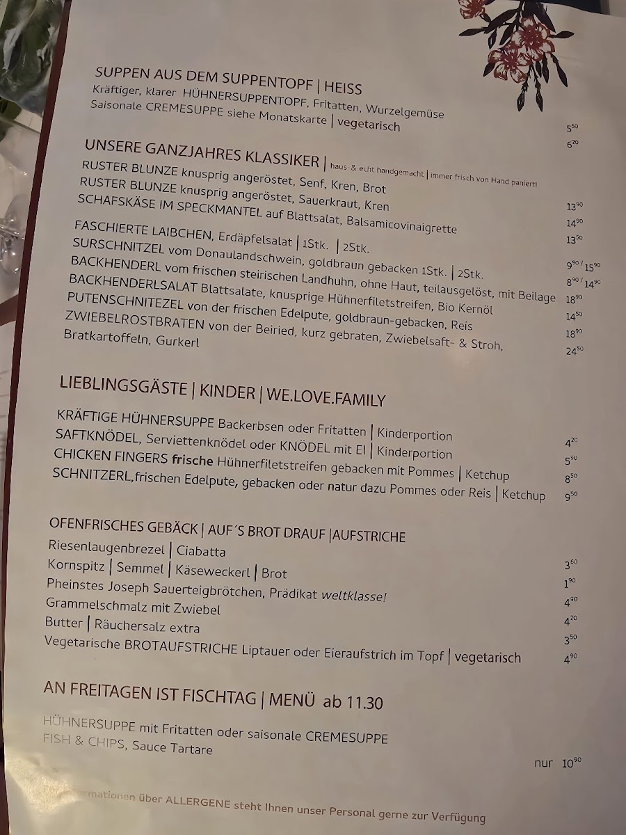 Menu Oleander Romantik-Heuriger & Zimmer-3