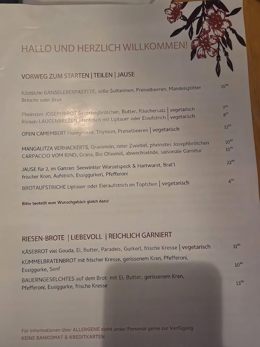 Menu Oleander Romantik-Heuriger & Zimmer-4