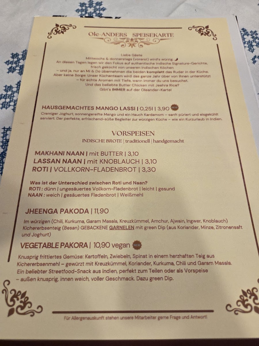 Menu Oleander Romantik-Heuriger & Zimmer-6