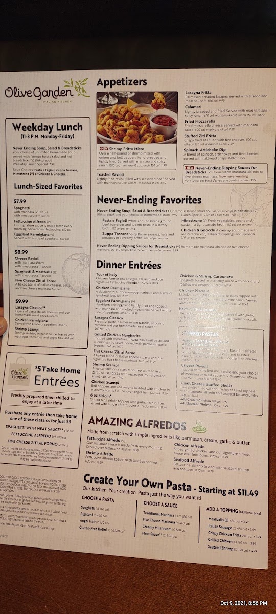Menu Olive Garden Italian Restaurant-3