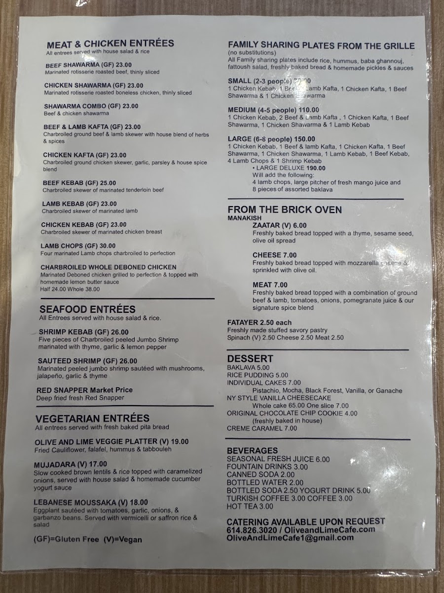Menu Olive & Lime Cafe-2