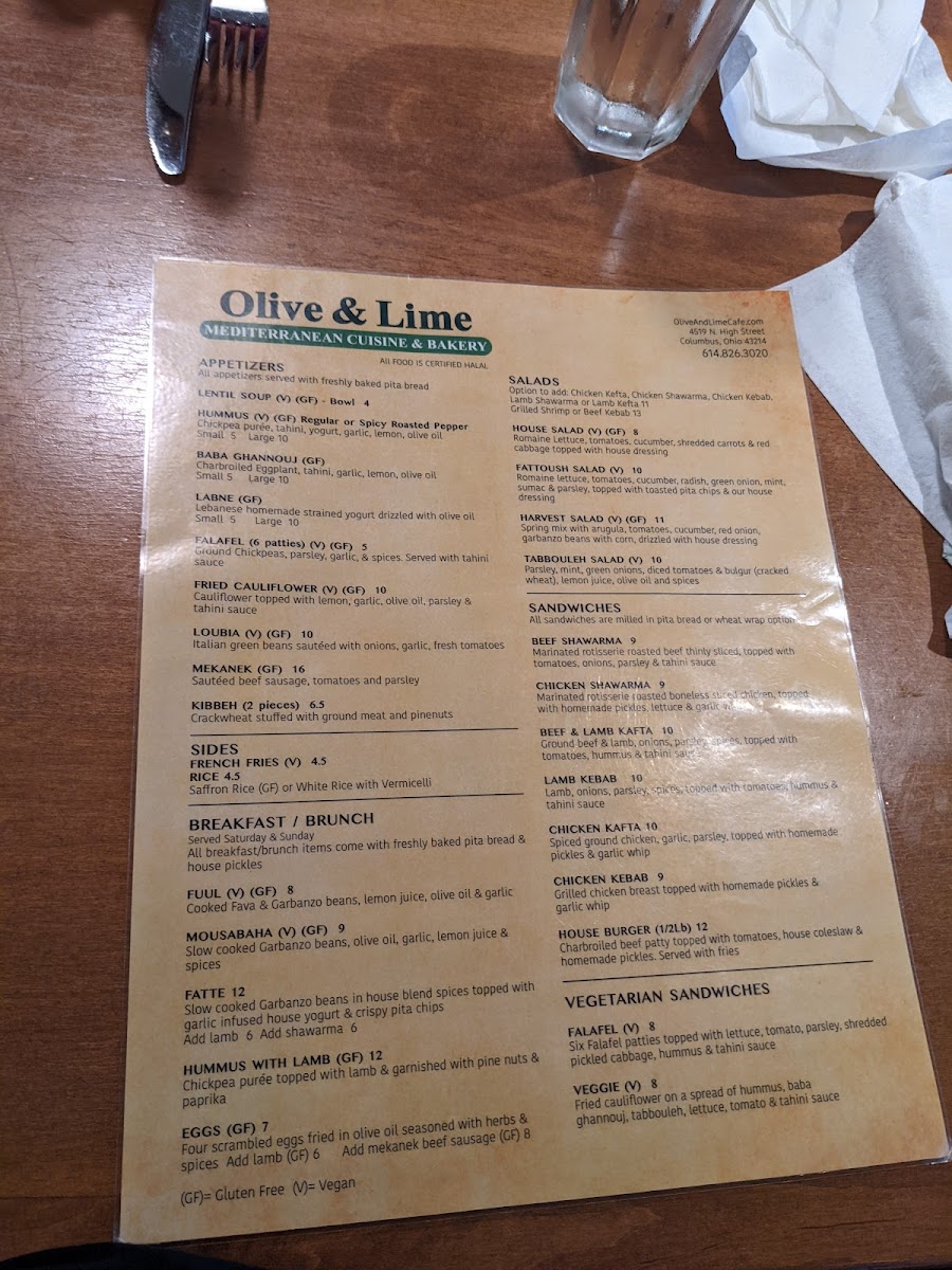 Menu Olive & Lime Cafe-9