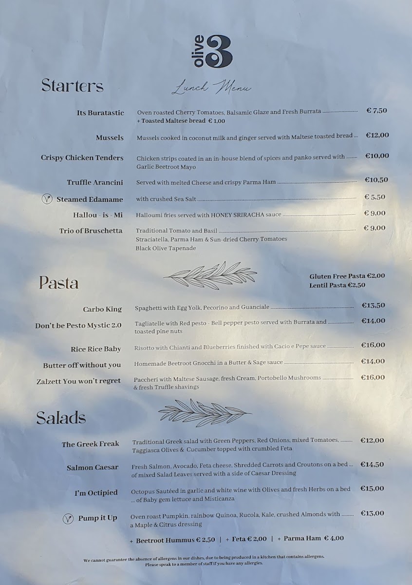Menu Olive3-7