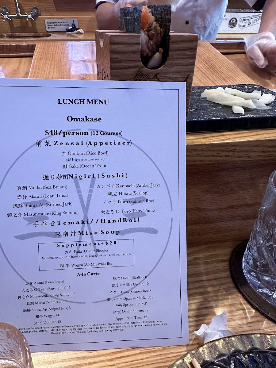 Menu Omakase 33-8