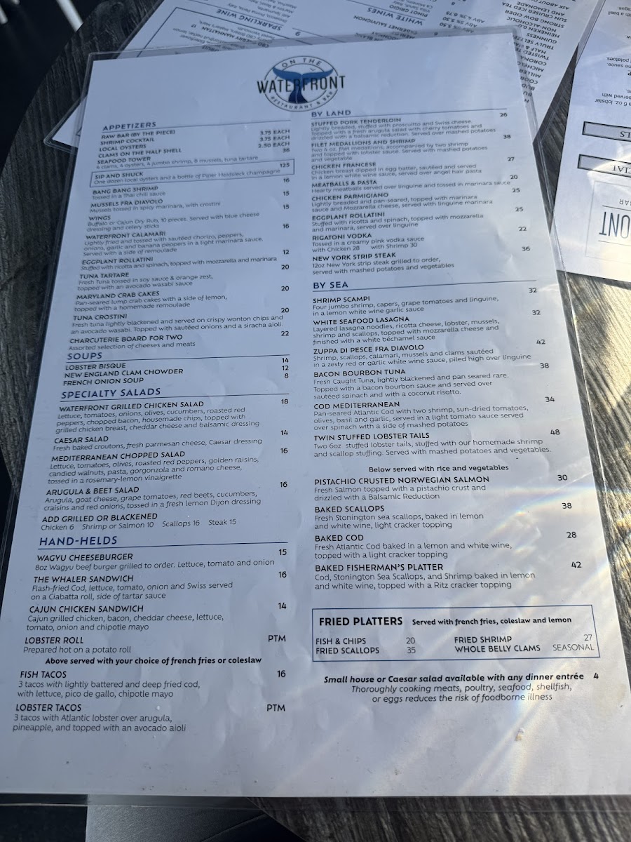 Menu On The Waterfront Restaurant-10