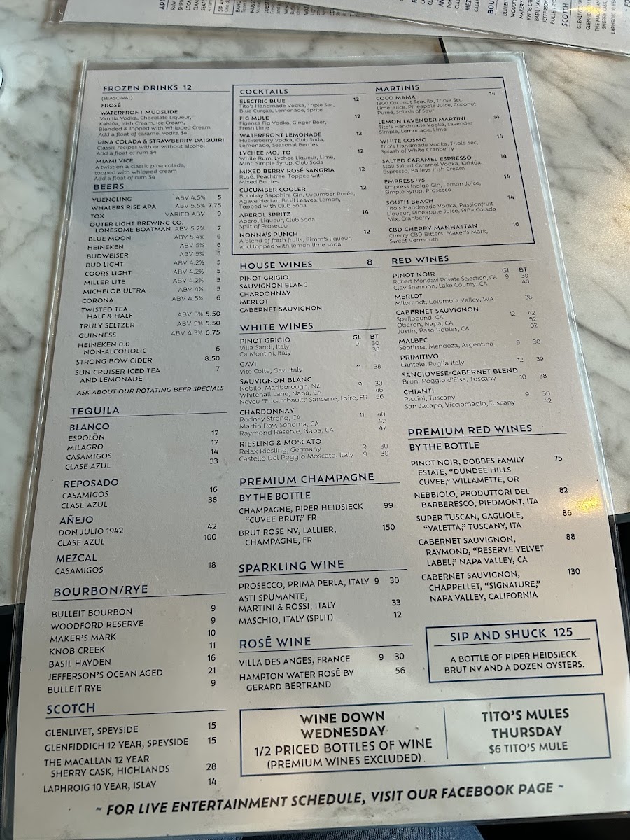 Menu On The Waterfront Restaurant-3