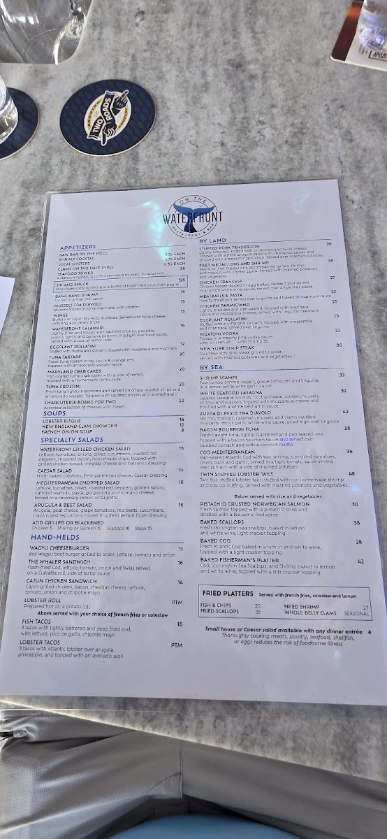 Menu On The Waterfront Restaurant-8