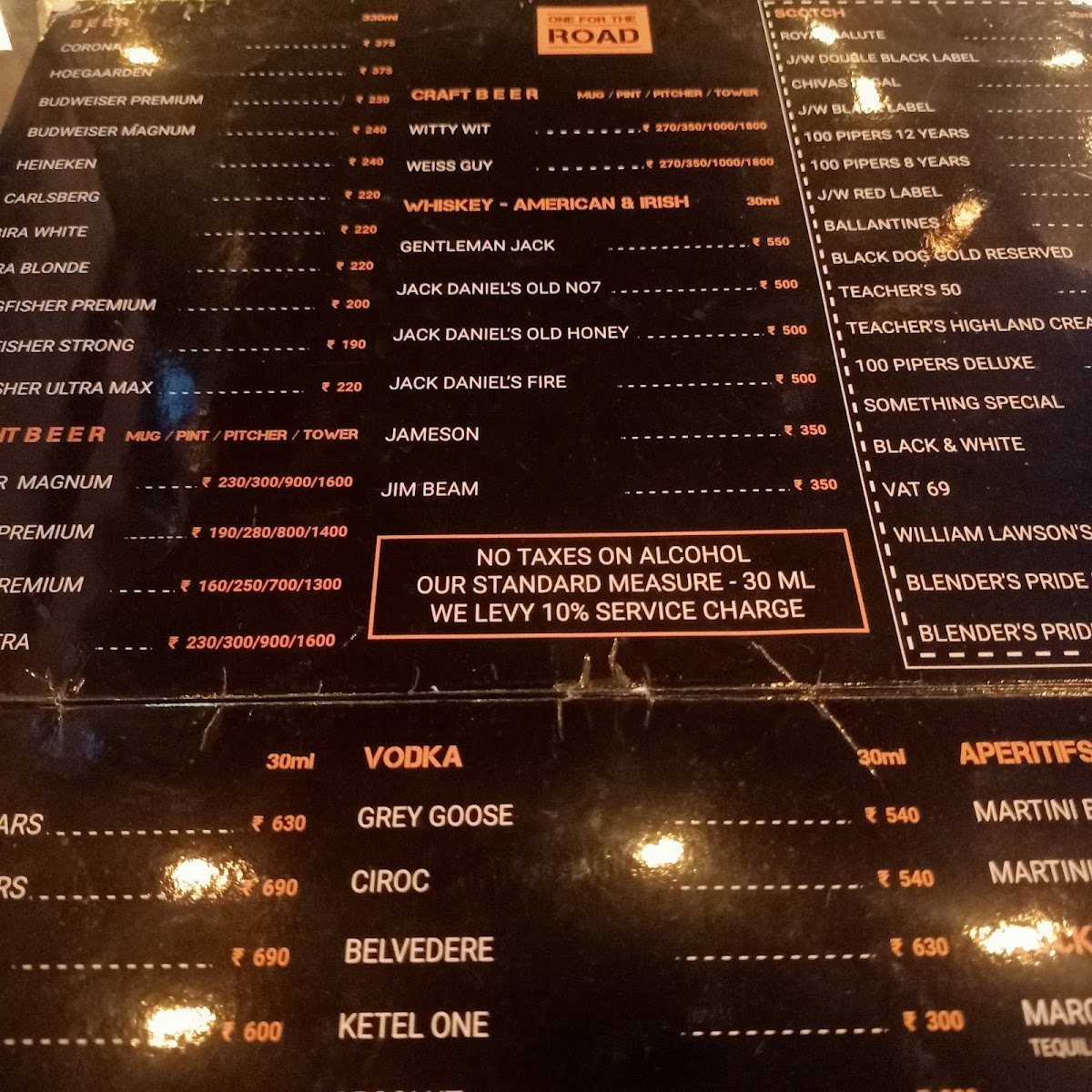 Menu One For The Road-4