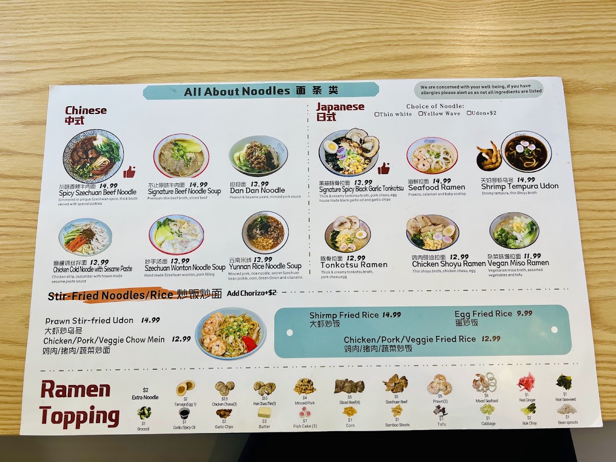 Menu One Noodles And More-2
