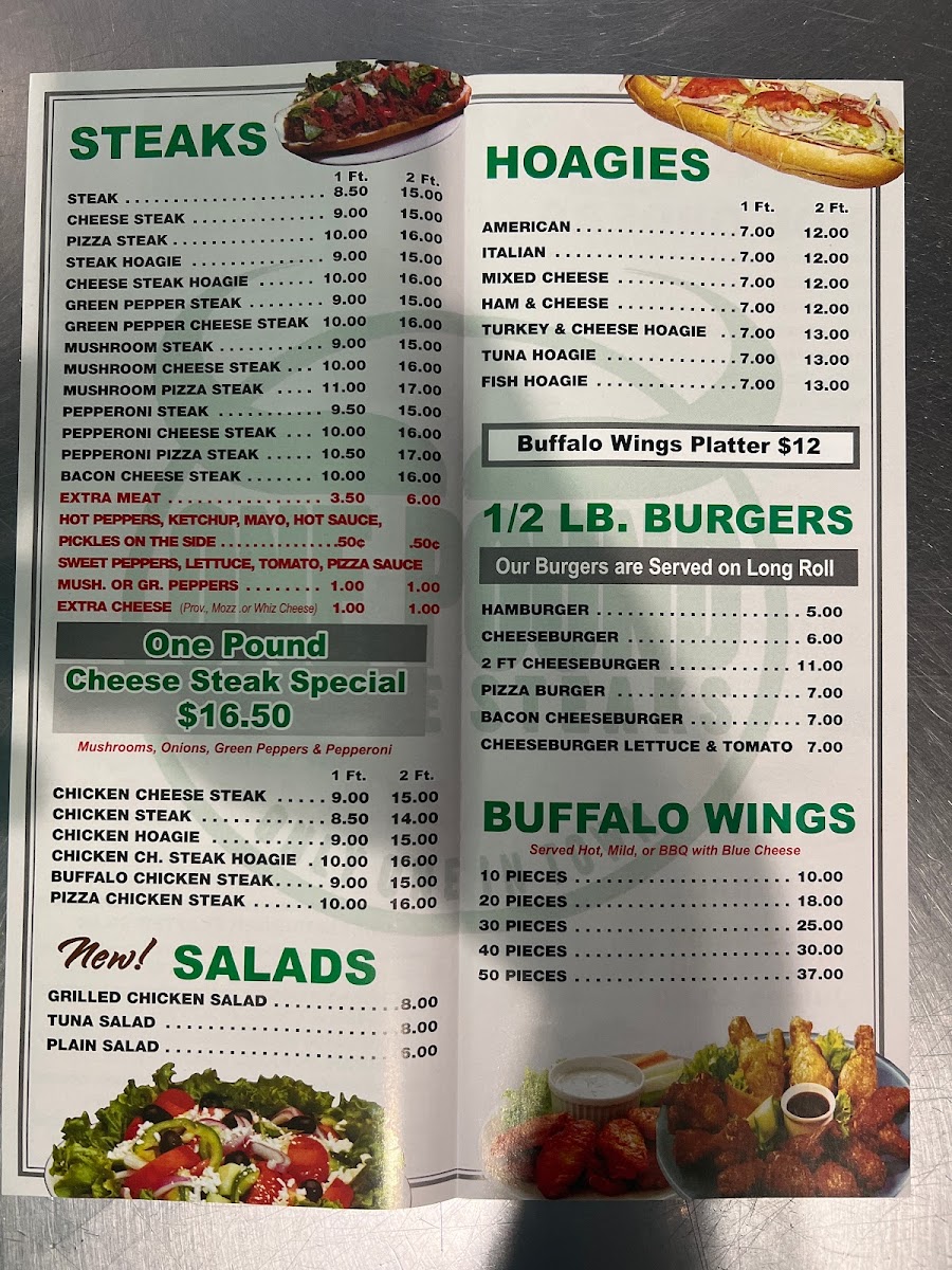Menu One Pound Cheese Steak-1