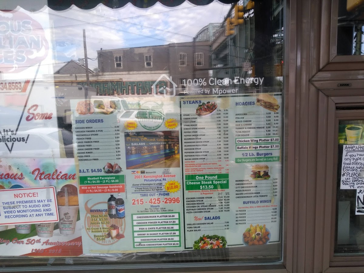Menu One Pound Cheese Steak-7