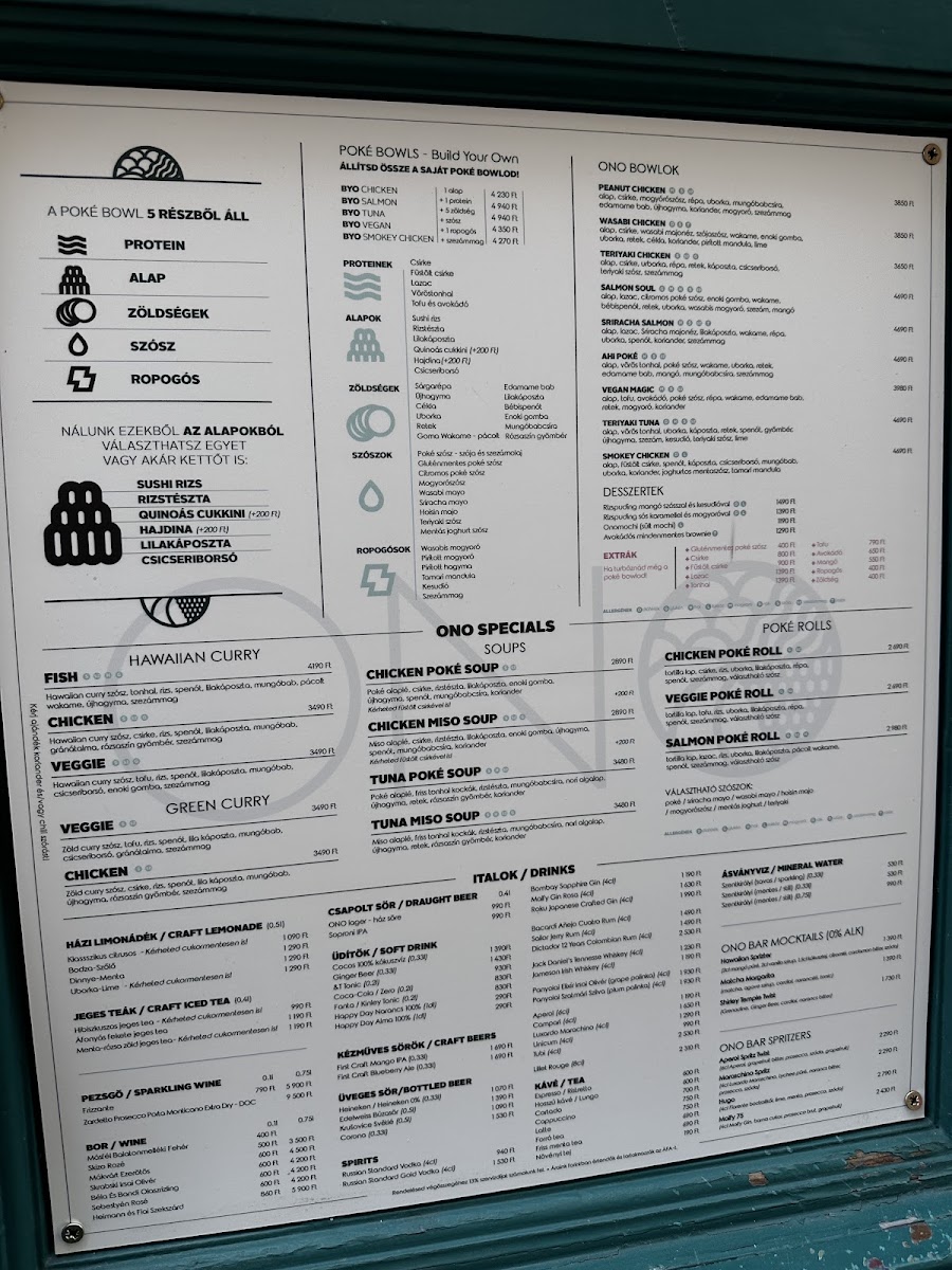 Menu Ono Poké Bowl & Bar Restaurant - 5. Kerület-10