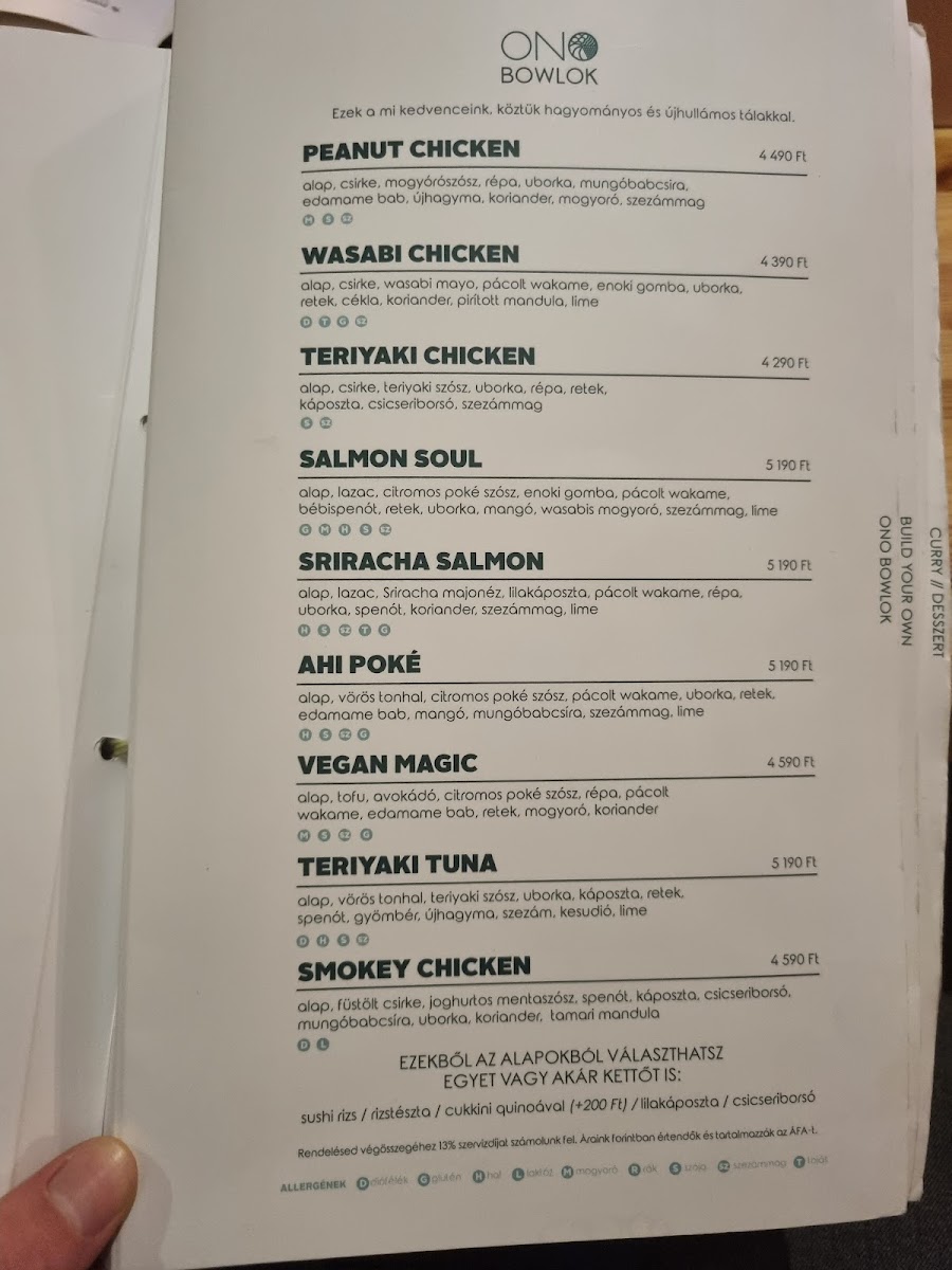 Menu Ono Poké Bowl & Bar Restaurant - 5. Kerület-2