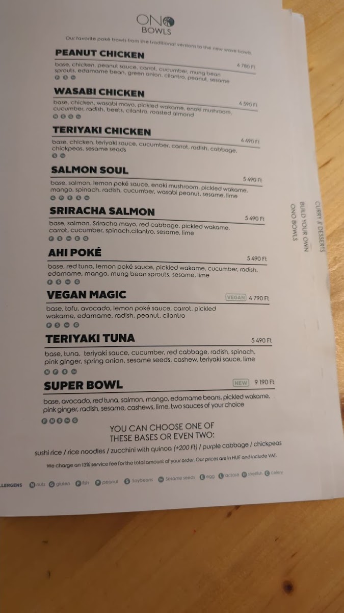 Menu Ono Poké Bowl & Bar Restaurant - 5. Kerület-3
